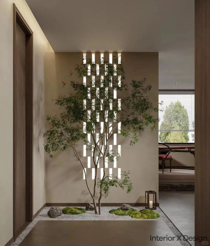 Nature Inspired Small Lobby Design for Home