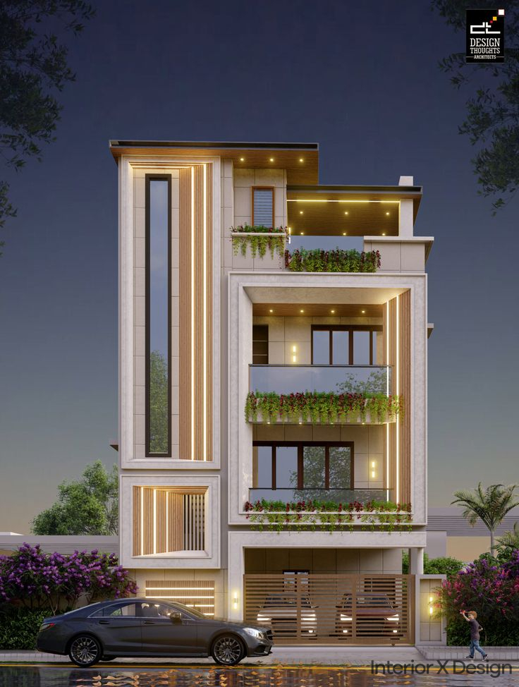 Modern Glass Fronted 3 Floor House Design