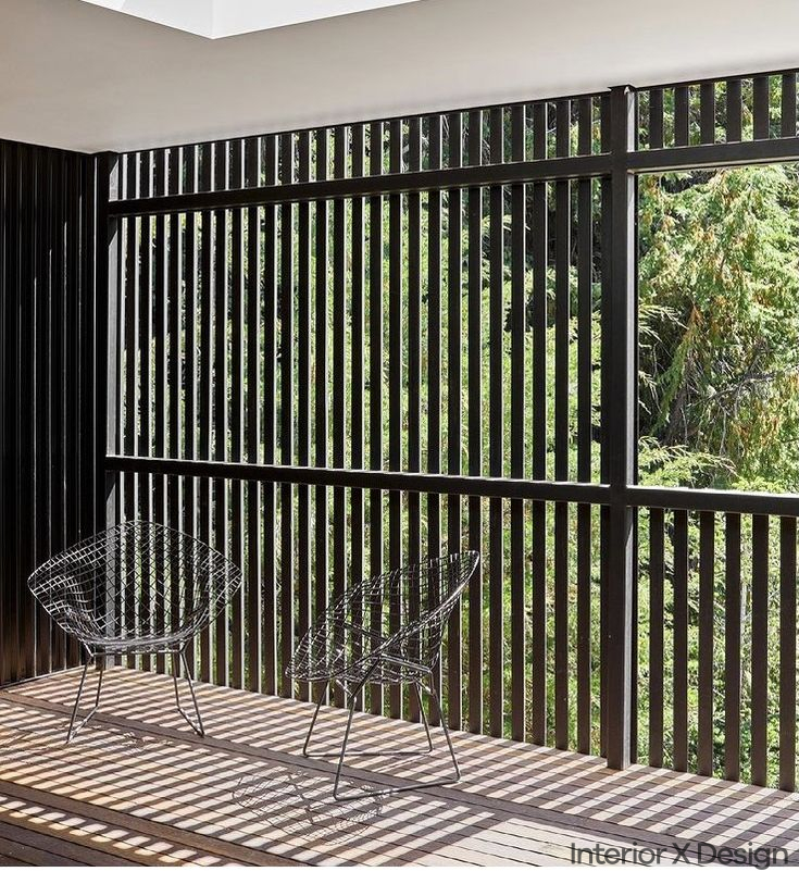 Vertical Slat Modern Grill Design for Balcony Full Cover