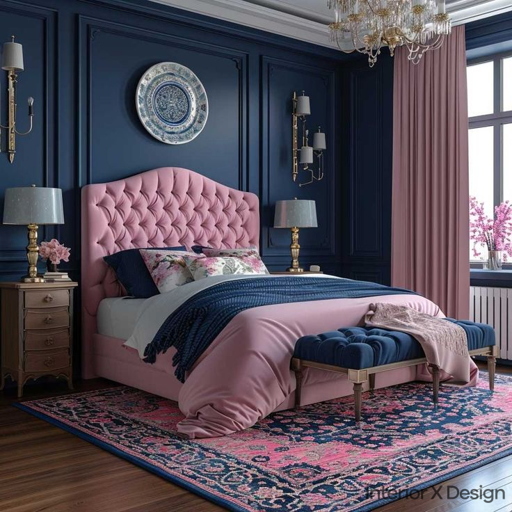 Dark Pink and Navy Blue: Bold and Modern