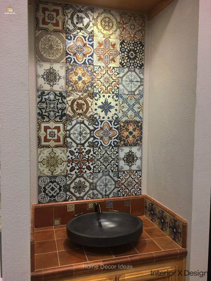 Modern Wash Basin Designs in Hall with Creative Tile Designs