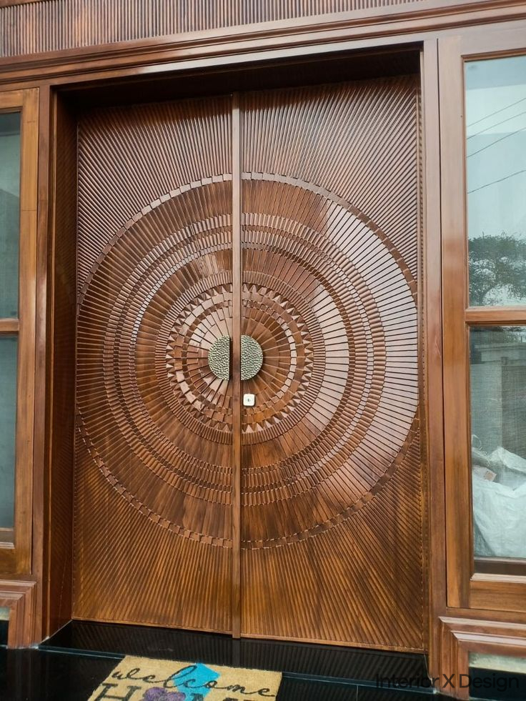 Traditional Indian Carved Doors with Intricate Designs