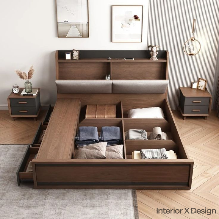 Storage Modern Bed Design for Simple Bedroom