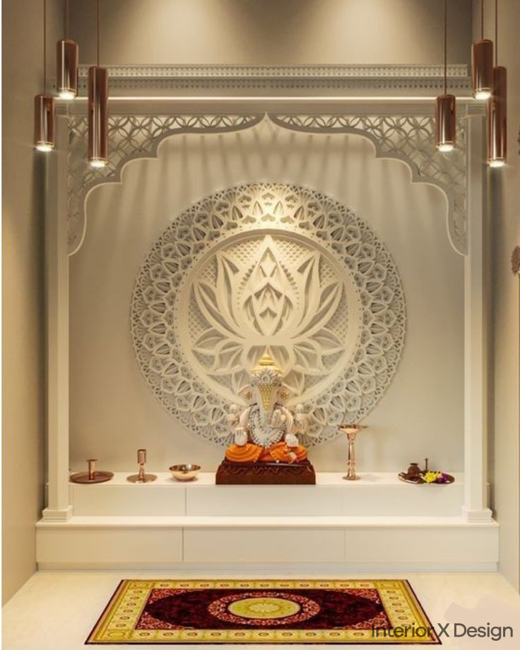 mandir design, stylish modern mandir design