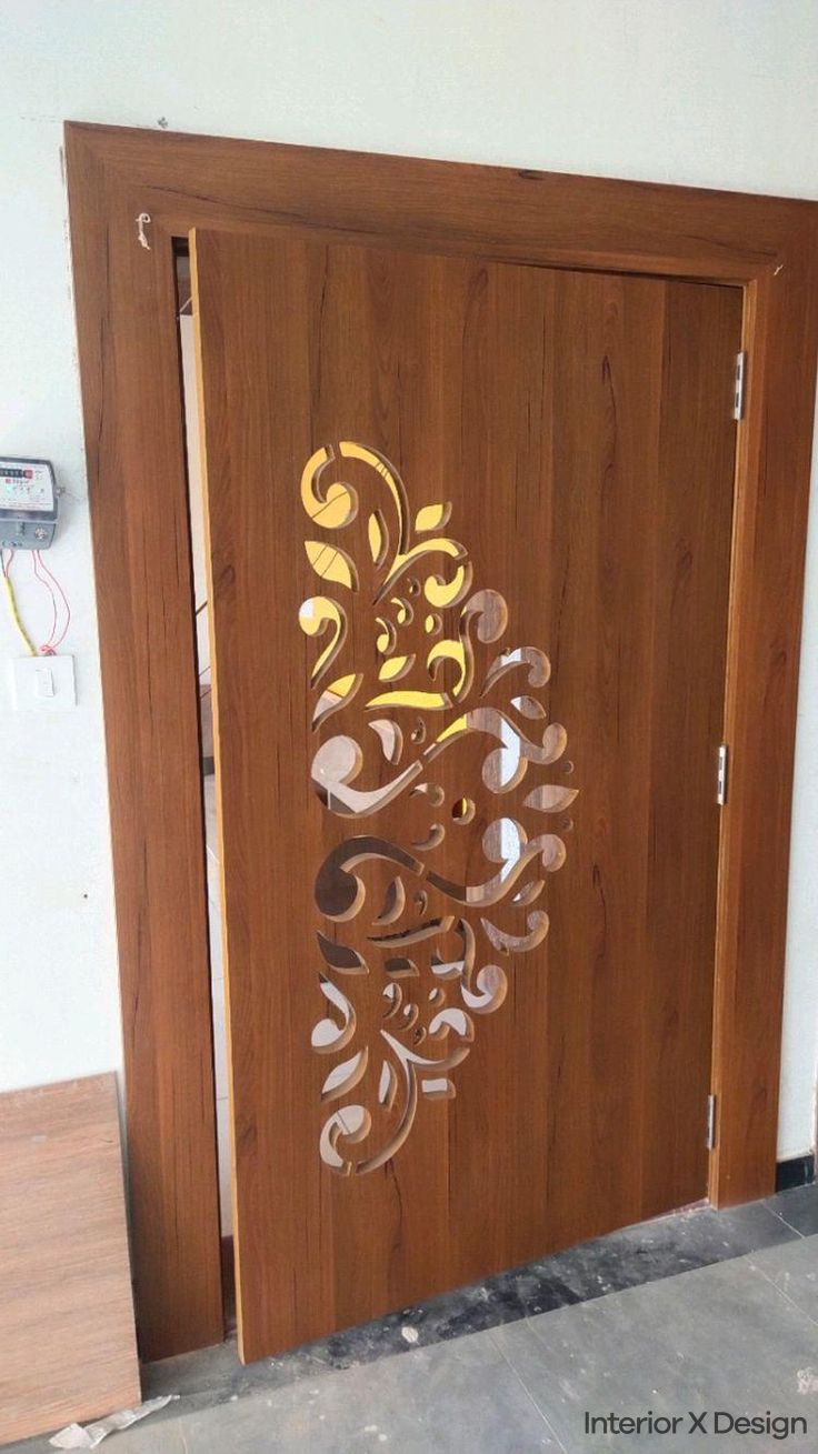 Wooden Flat Residential Safety Door Design for Home