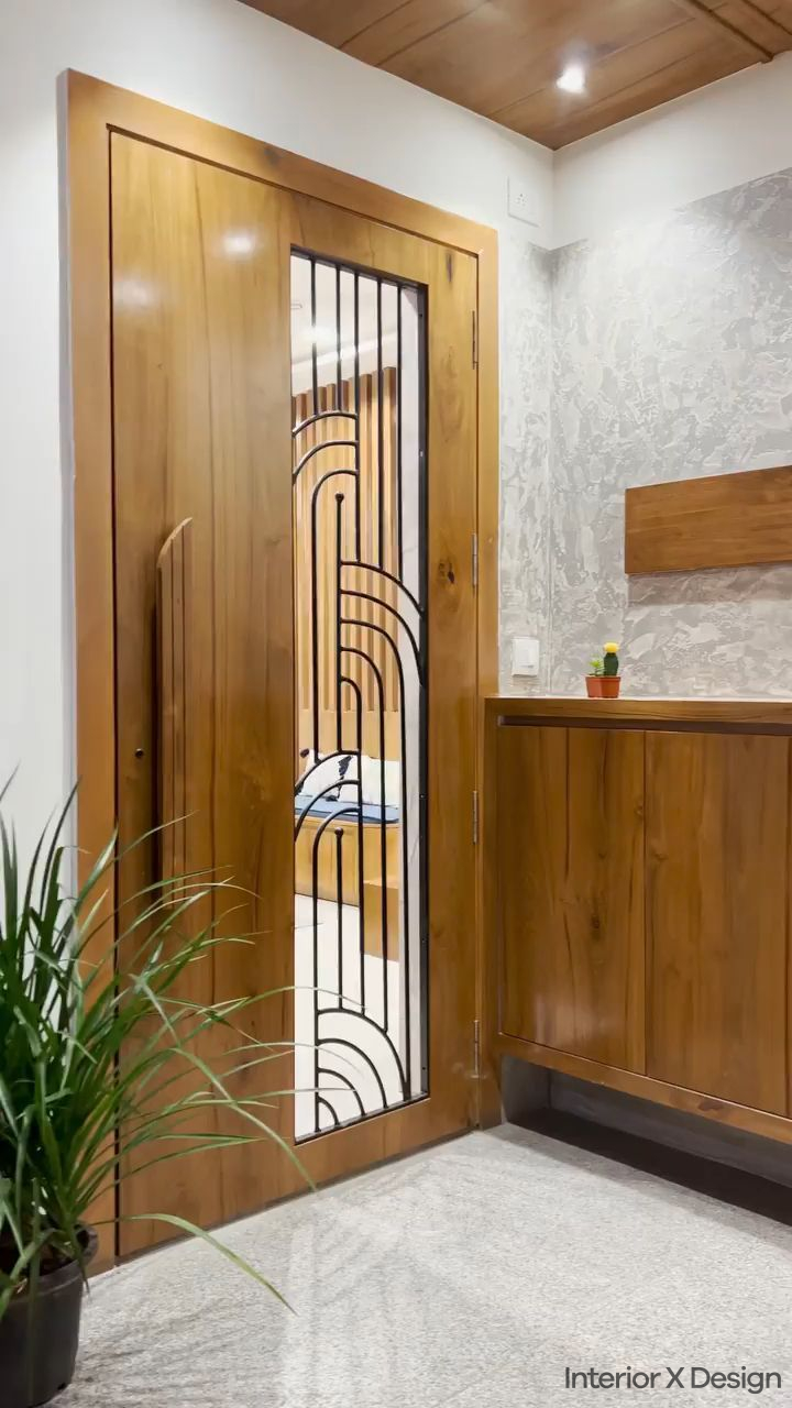 Wooden Flat Residential Safety Door Design for Home