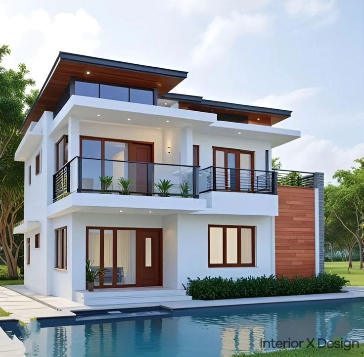 Split-Level 2 Floor House Design in Village 
