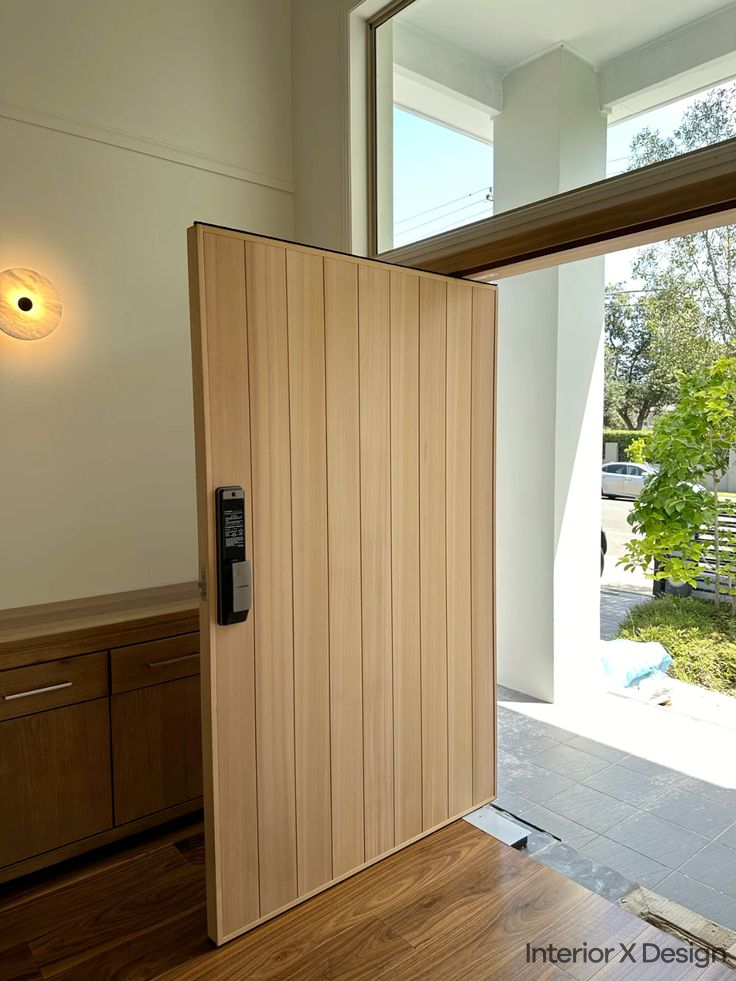 Wooden Flat Residential Safety Door Design for Home