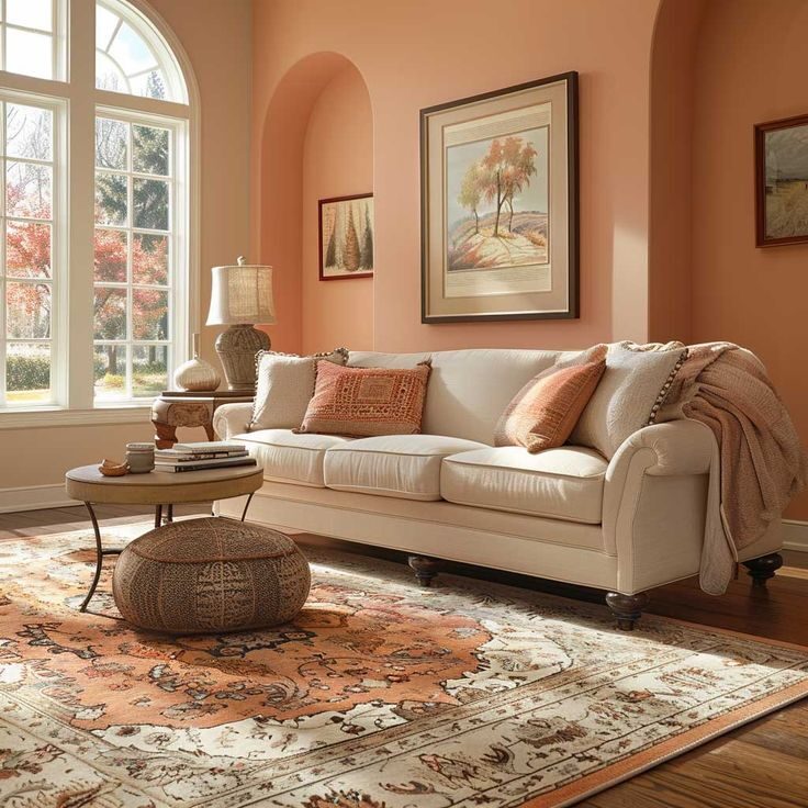 Warm Coral and Beige – for Guest Room Colour Combinations