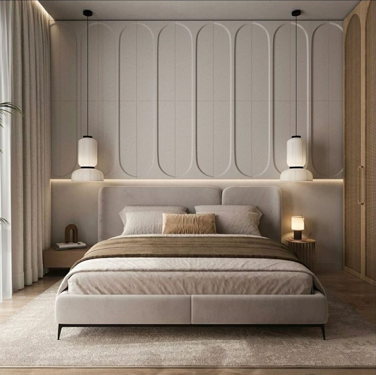 Minimalist and Sleek Bed Back Wall Design