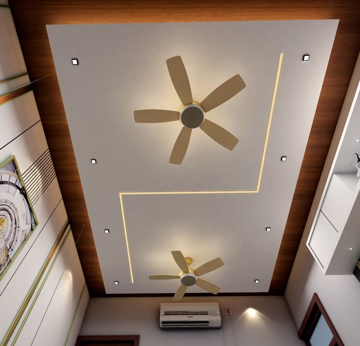 Luxury 2 Fan POP Design for Hall