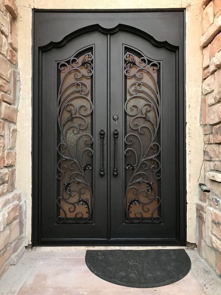 Ornate Iron Single Door Design for a Luxurious Entrance