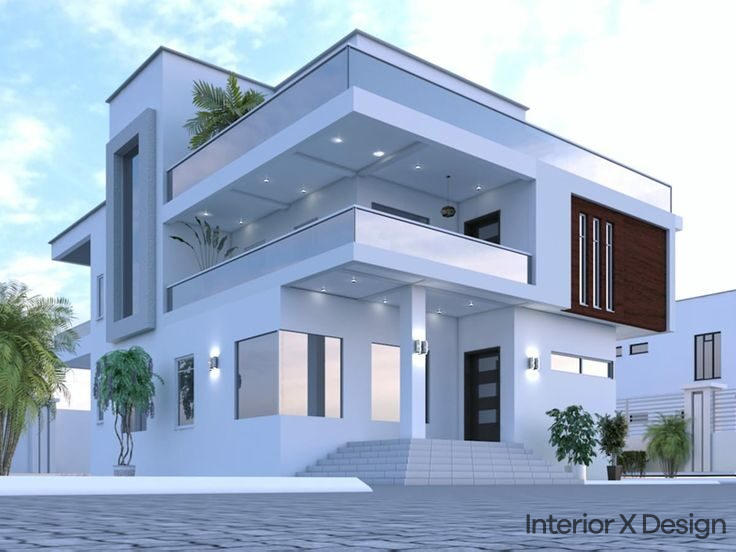 Modern Duplex with Glass Elevation