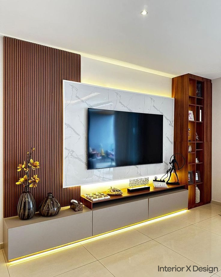 Custom Built Main Hall Modern TV Unit Design for Personalized Touches