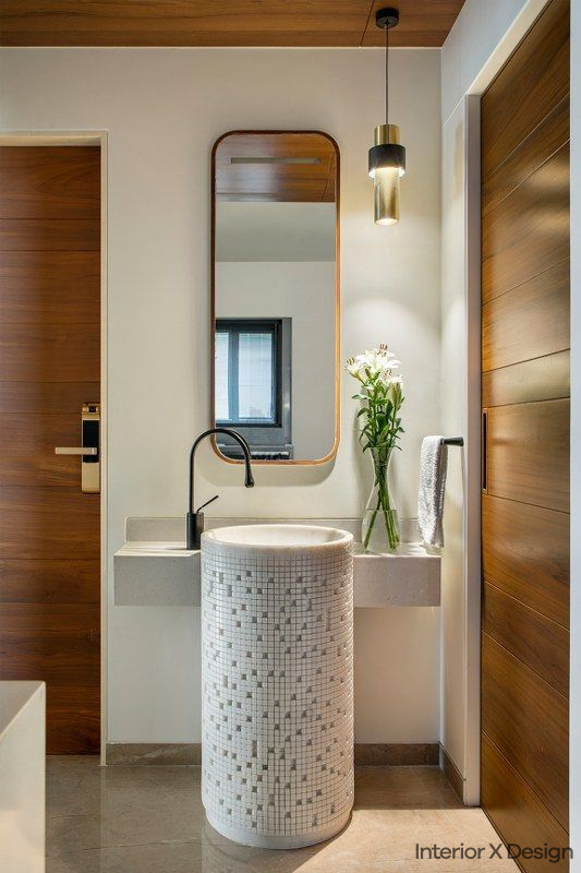 Modern Wash Basin Designs in Hall with Mirrors and Lighting