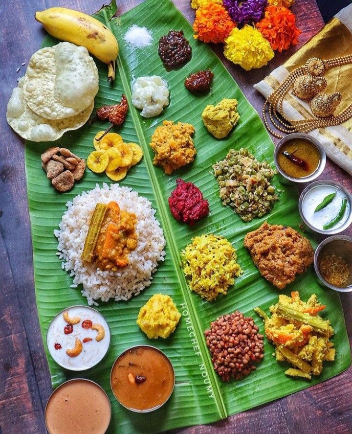 Onam Sadhya Table Decoration