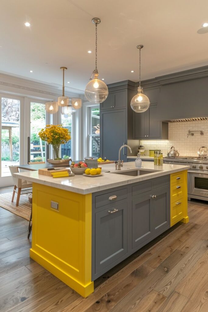 Grey and Yellow: Vibrant and Energizing Kitchen Design