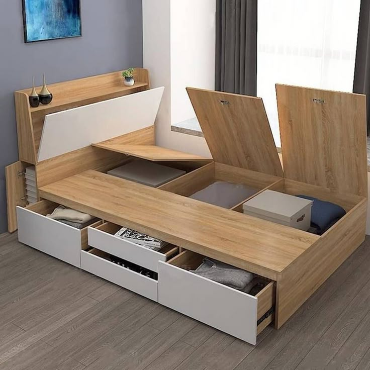 Storage-Integrated Plywood Bed Design