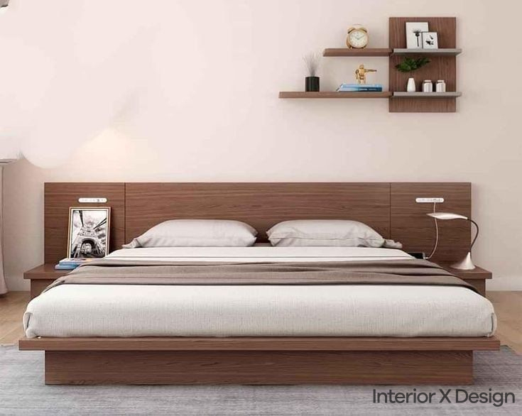 Sleek Minimalistic Modern Sunmica Bed Design for Contemporary Bedrooms