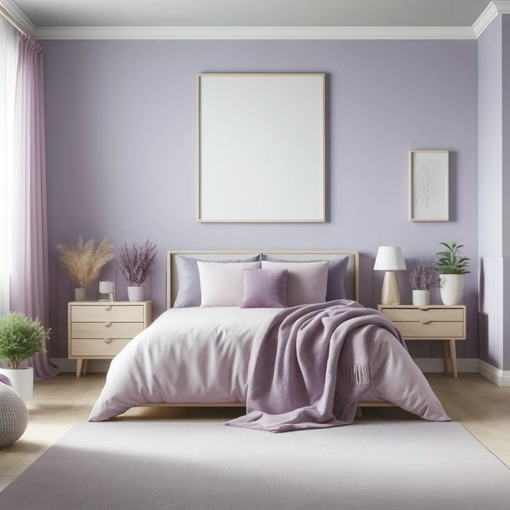 Purple and Cream: A Warm and Cozy Ambiance purple two colour combination for bedroom walls