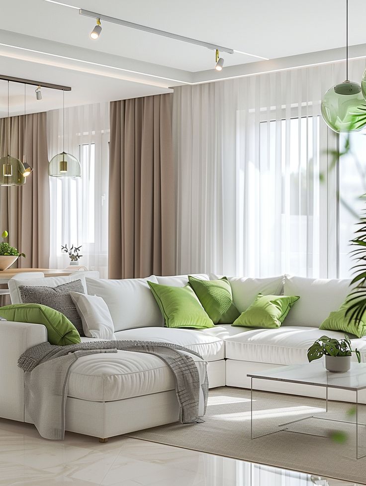 Pista Green and White: Fresh and Inviting