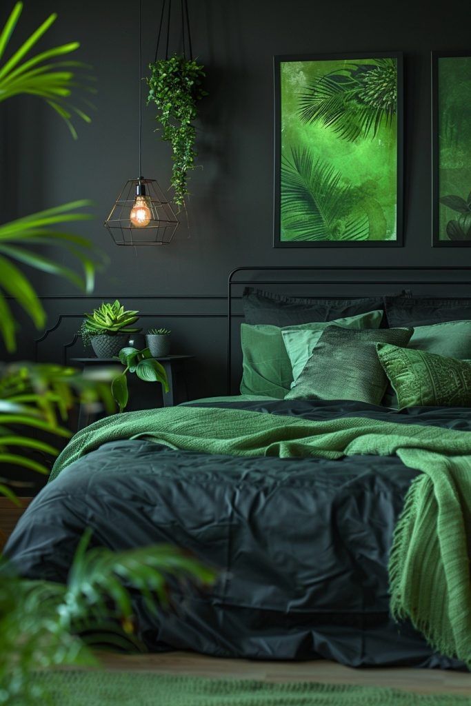 Green and Black in Bedrooms: A Sanctuary of Relaxation