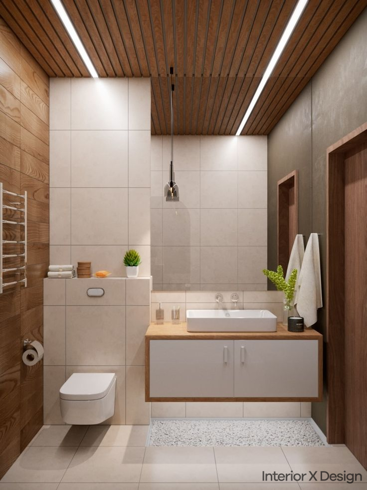Wooden False Ceiling Design for Bathroom