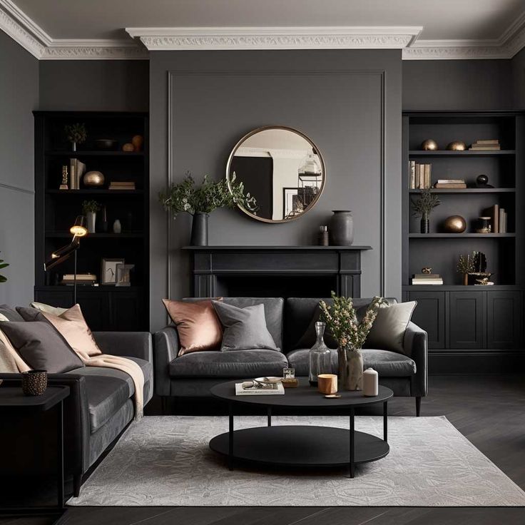 Living Room Art and Decor in Black and Grey