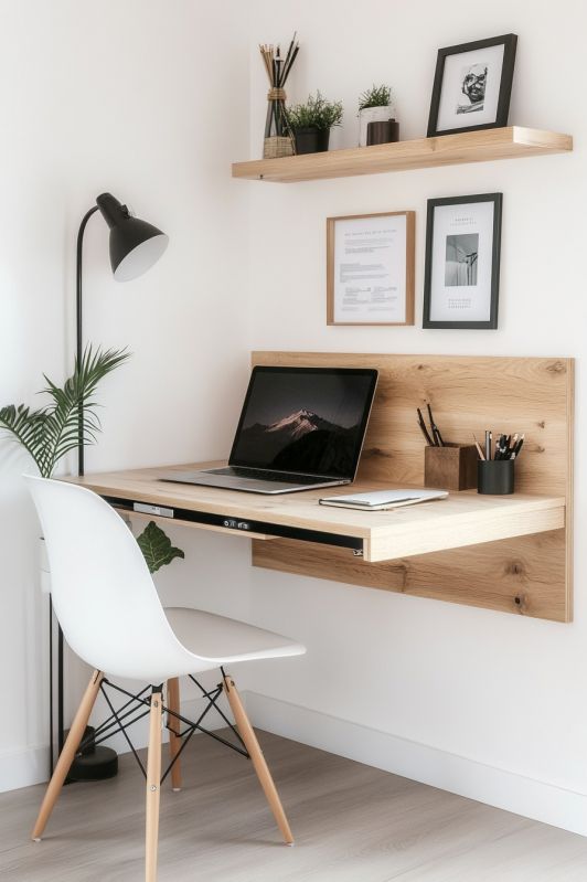 Wall-Mounted Desk with Minimalistic Design