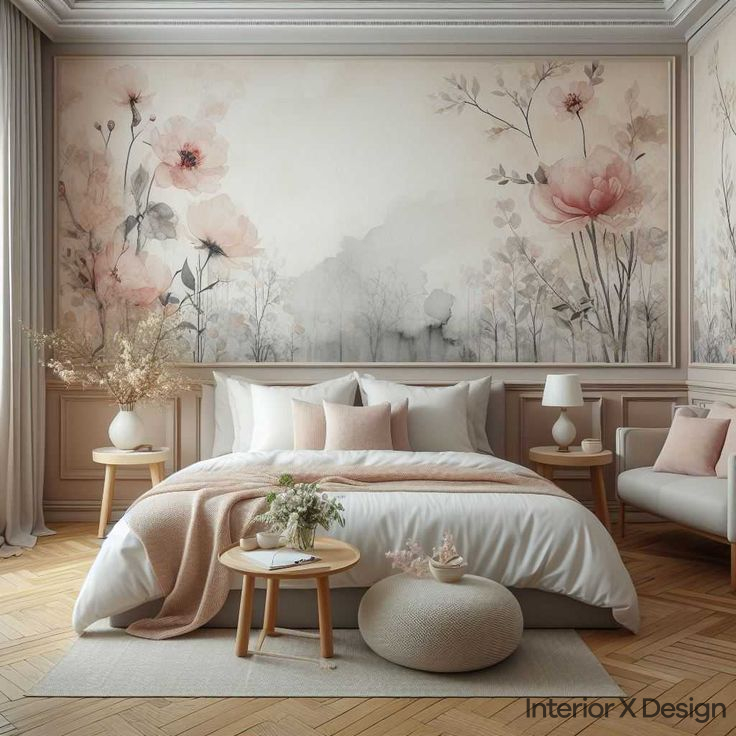 romantic bedroom wall design