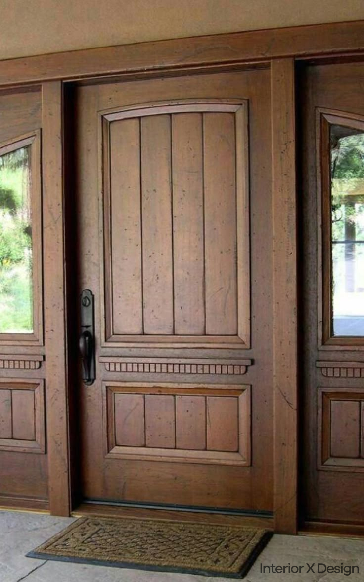 Rustic Veneer Door Design for Country Homes