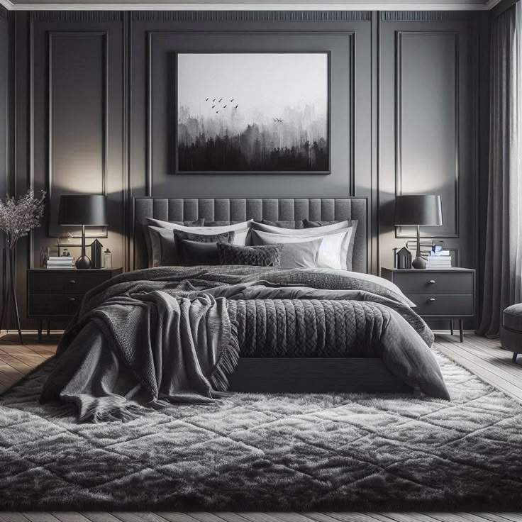 Black and Grey Bedroom Ideas