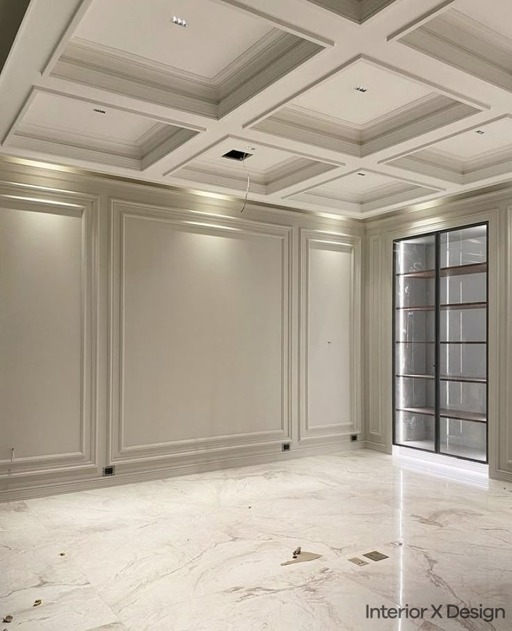 Coffered Ceilings Living Room Wall Moulding Design: A Luxurious Touch