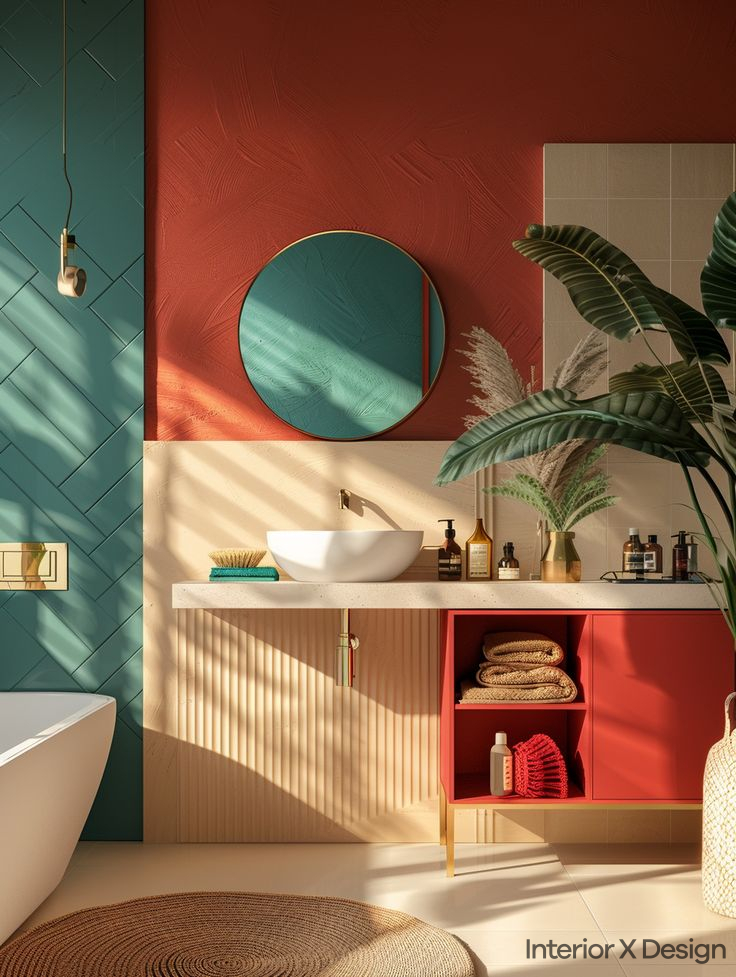 Bold Color Palettes and Patterns for a Statement Bathroom