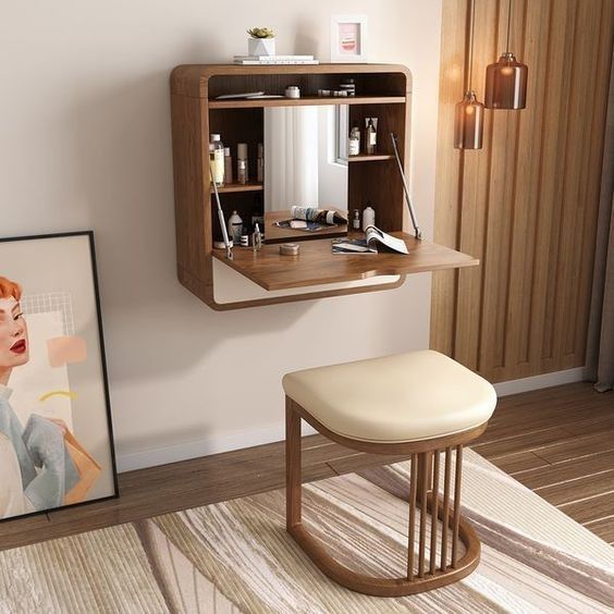  Compact Wall-Mounted Dressing Table