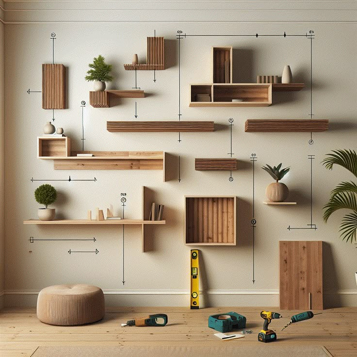 Vertical Wall Shelves for Small Bedrooms