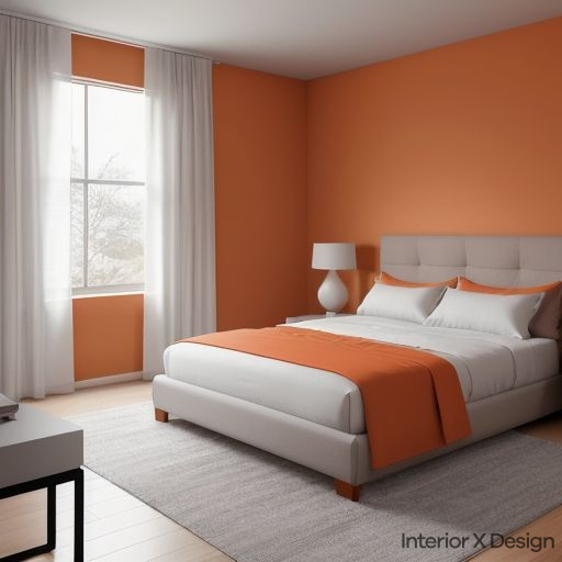 Orange two colour combination for bedroom walls