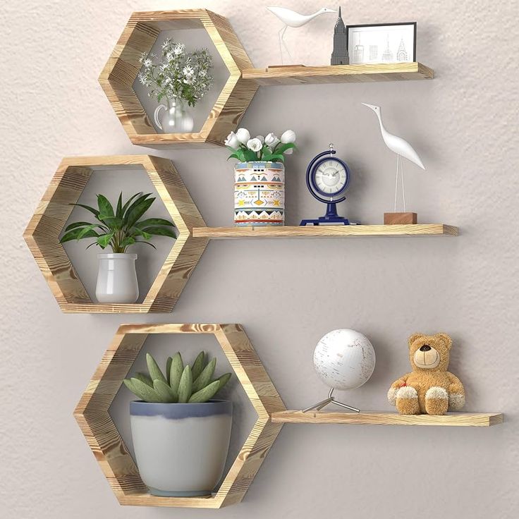 Floating Wooden Shelves for a Rustic Vibe