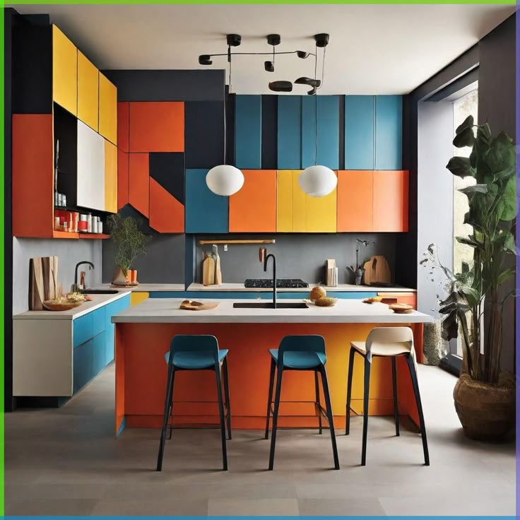 Bold Color Combinations in Italian Style Kitchens