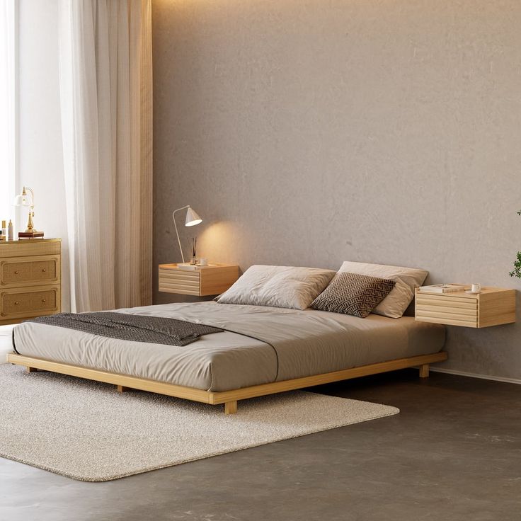 Sleek Plywood Platform Bed Design