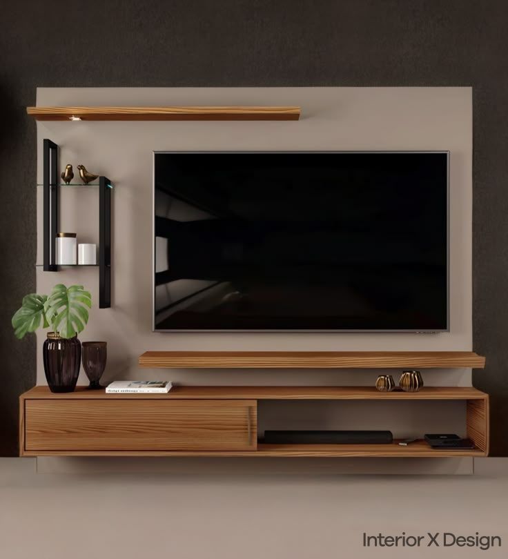 tv wall design simple