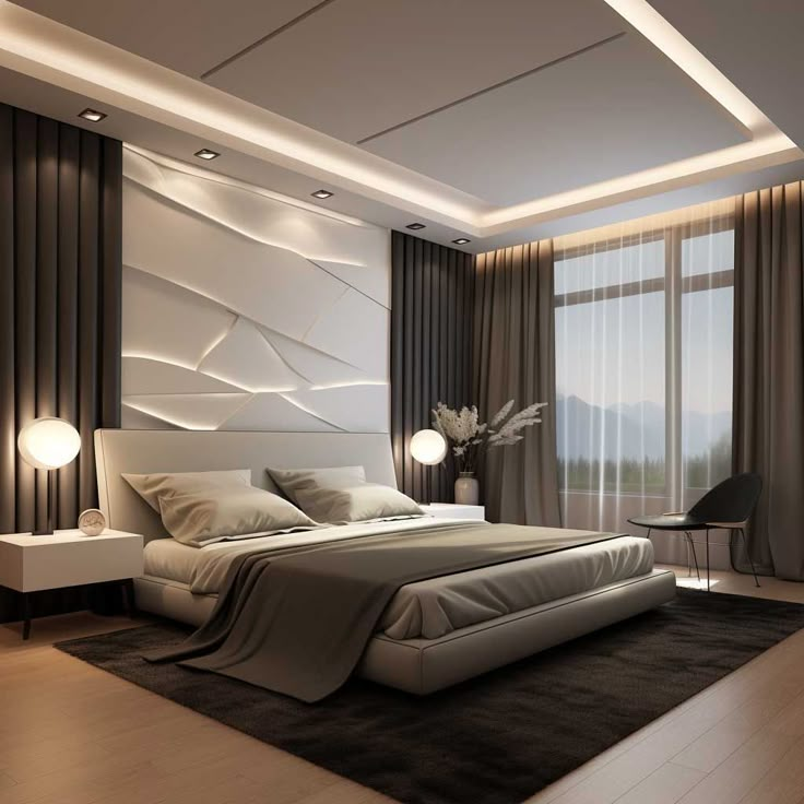 Sleek and Minimalistic PVC False Ceiling Design for Bedroom