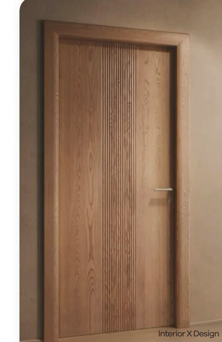 Natural Textured Veneer Bedroom Door Design