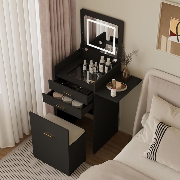  Compact Vanity with Storage Drawers