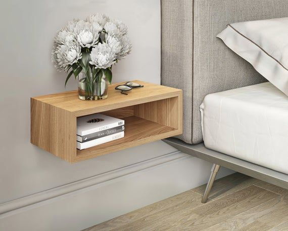 Minimalist Plywood Bed Design with Floating Nightstands