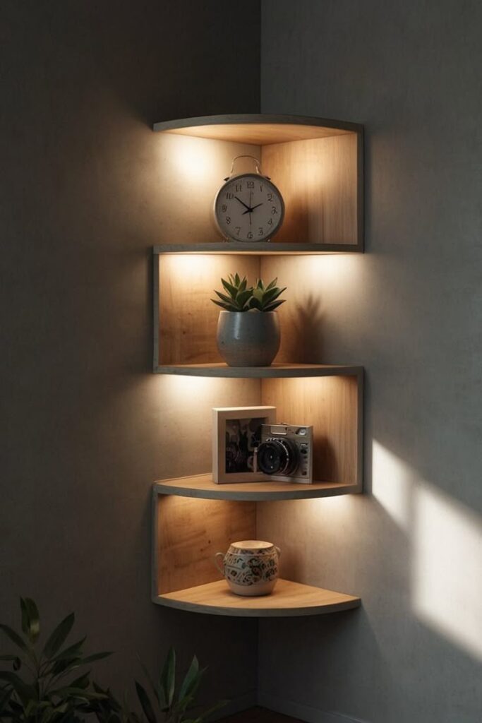 Corner Wall Shelves for Maximizing Space