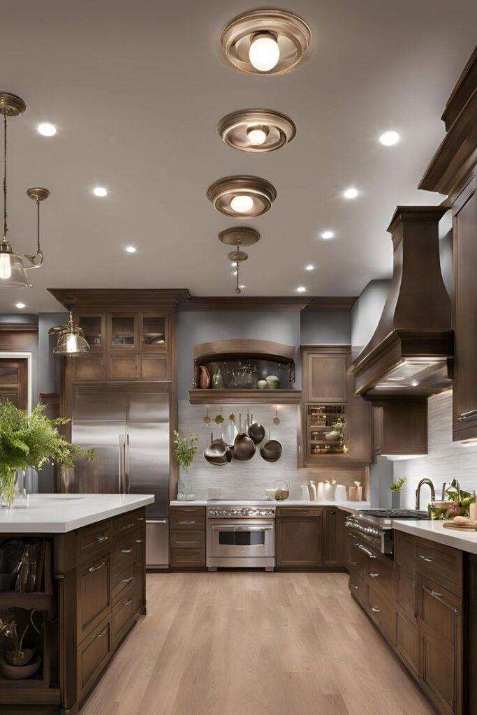 Simple Modern Kitchen Ceiling Design with Recessed Lighting