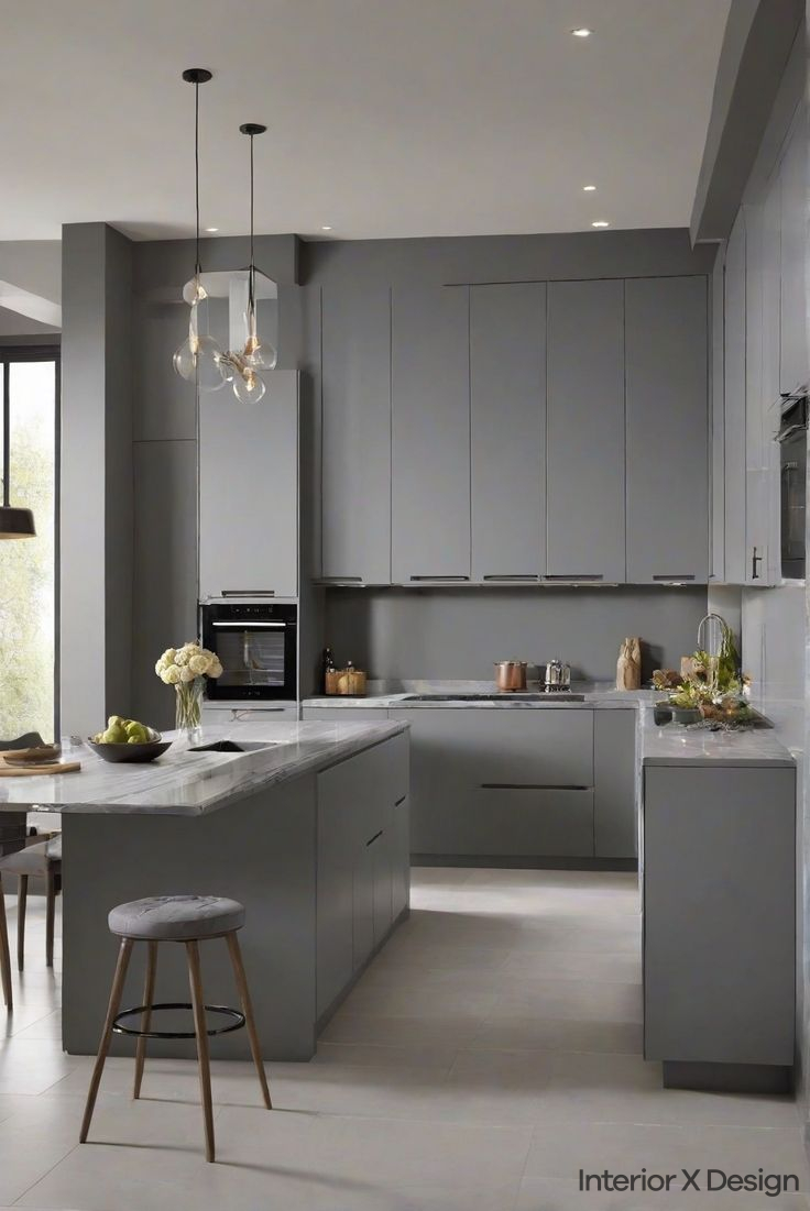 grey kitchen colour combination