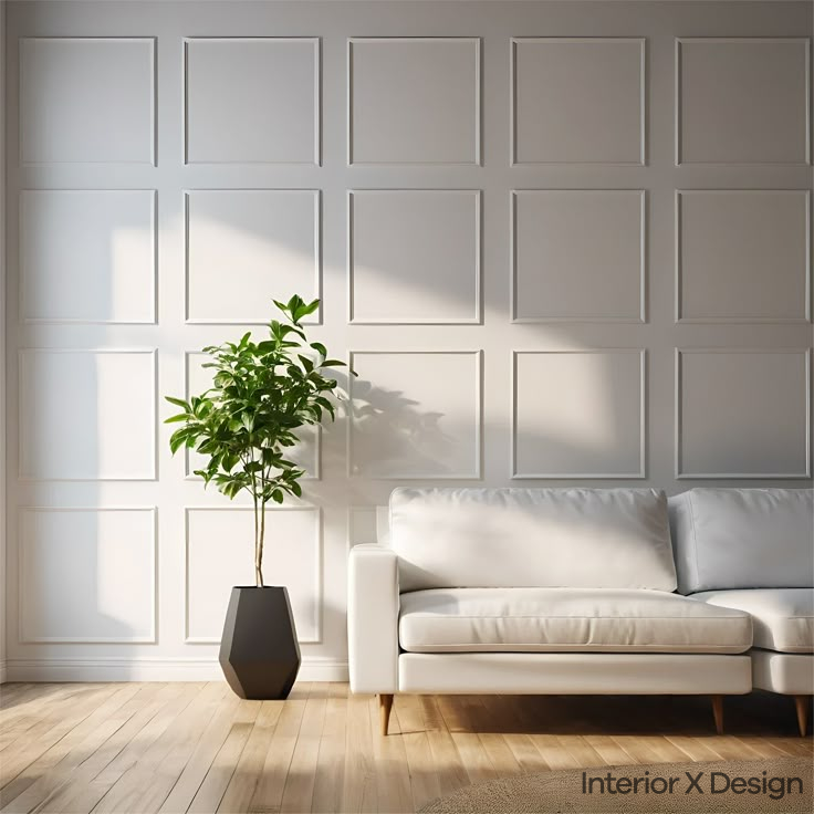 Panel Living Room Wall Moulding Design: Formal and Chic Living Room Wall Designs