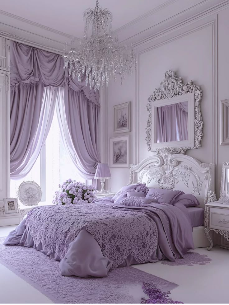 Violet and Silver: A Glamorous and Luxurious Vibe purple two colour combination for bedroom walls